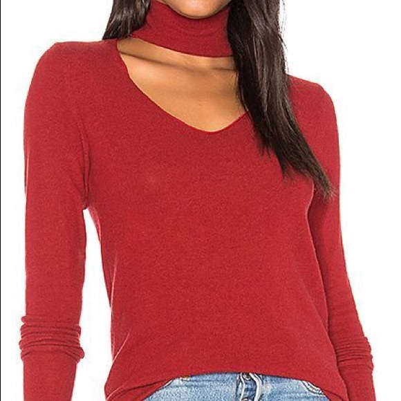 LNA BRUSHED DETACHED TURTLENECK SWEATER IN MERLOT - Picture 2 of 6